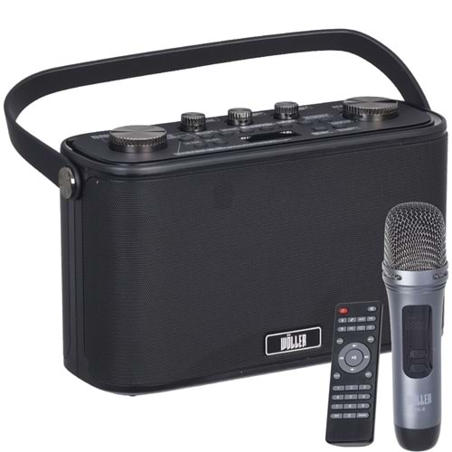 WÖLLER 150W Bluetooth ve USB Girişli Tek El Kayıtlı Şarjlı Portatif Amfi W-612 E
