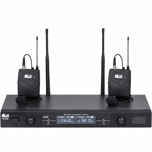 WÖLLER Uhf 2 Yaka Kablosuz Telsiz Mikrofon W-930 YY