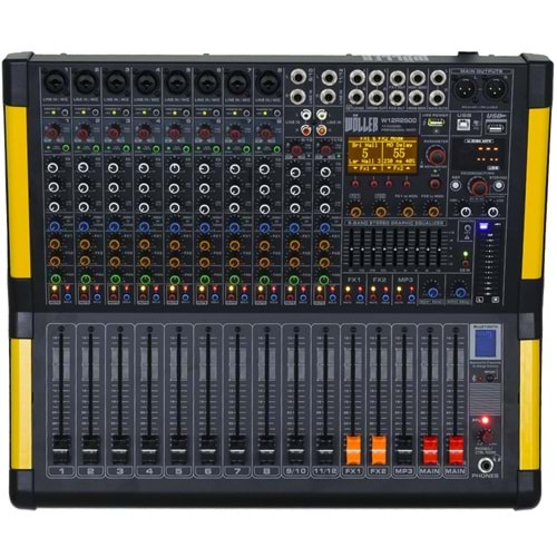 WÖLLER 12 Kanal 2X1250W Usb-Bt Çift Efekt Power Mixer W12-R2500