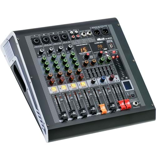 WÖLLER 4 Kanal 2X350W USB - Bluetooth lu +48V 16 Dsp Efect Power Mixer W4-R700