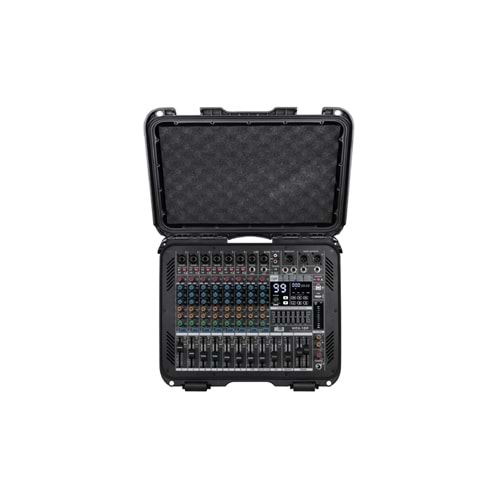 WÖLLER 2X750 W 10 Kanal Usb+Bt Case li Power Mixer Amfi WCX-10 P