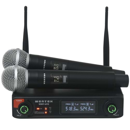 WERTEX Uhf 2 El Kablosuz Mikrofon WMY-692 EE