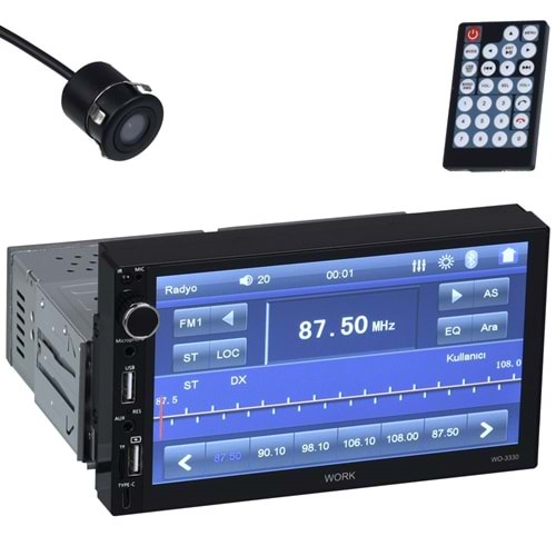WORK 7'' Bluetooth ve USB Radyo Mirrorlink Double Tofaş Uyumlu WO-3330