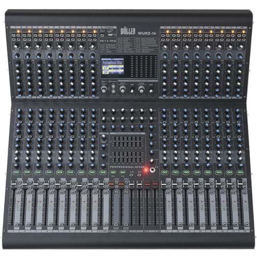 WÖLLER 16 Kanal 8 Aux 99 DSP USB Bluetooth Deck Mixer WURZ-16
