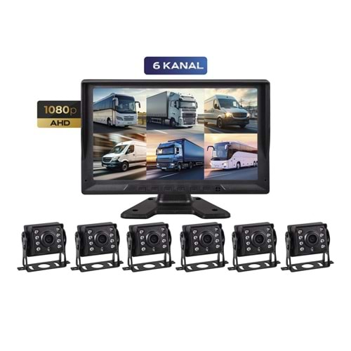 FOR-X 10.1” Ekran 360° Görüş 6 Kanal Araç DVR Kamera Sistemi X-06 DVR