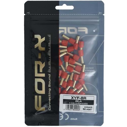 FOR-X 8 GA 50 Adet Kırmızı İzoleli Kablo Yüksüğü XYF-8R