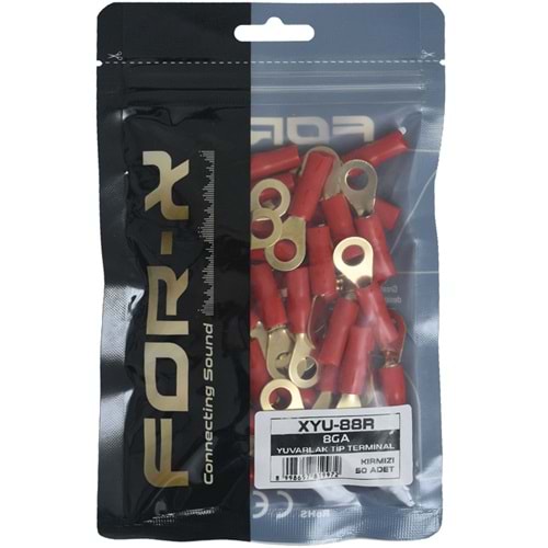 FOR-X 8 GA 50 Adet Kırmızı Yuvarlak İzoleli Kablo Yüksüğü XYU-88R