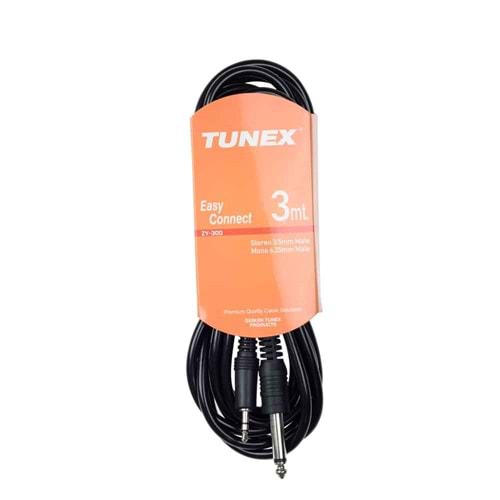 TUNEX 3,5 mm Stero Erkek 6,3 mm Mono Erkek 3 Mt Kablo ZY-300