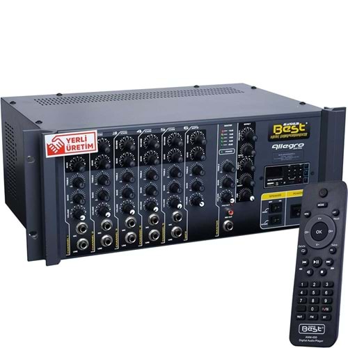 BEST 6 Kanal 300W İç-Dış Ekolu Ve Reverbli Mono Amfi AN-300 MR