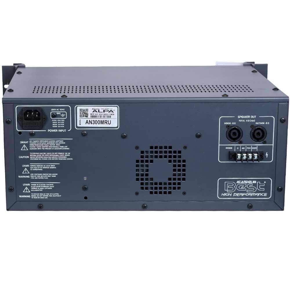 BEST 6 Kanal 300W İç-Dış Ekolu Ve Reverbli Mono Amfi AN-300 MRU