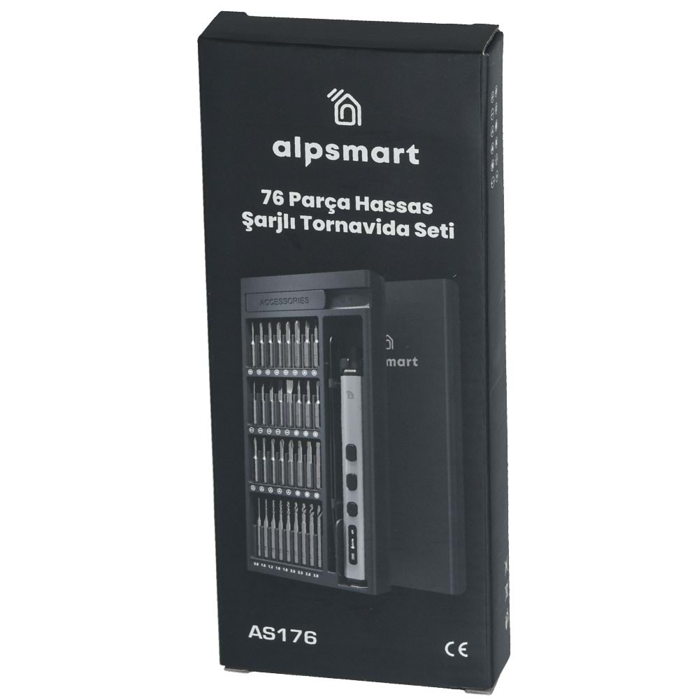 ALPSMART 76 Parça Hassas Şarjlı Tornavida Seti AS-176