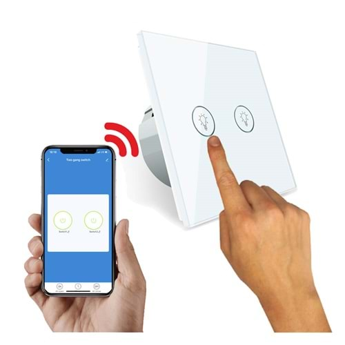 ALPSMART Wifi Akıllı Lamba Anahtarı İkili AS-872 EU