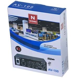 NWORK 2X15W Usb+Sd Stereo Amfi AV-100