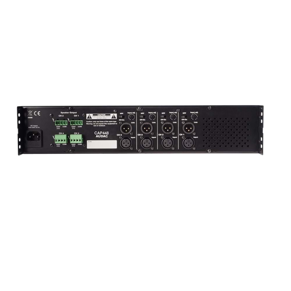AUDAC 4x480W 100V 4 Kanallı Class-D Güç Amfisi CAP-448
