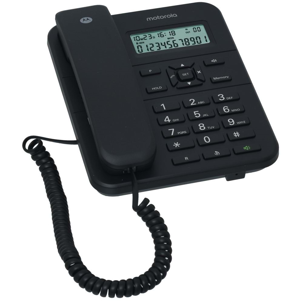 MOTOROLA Masaüstü Caller ID Destekli Siyah Kablolu Telefon CT-202