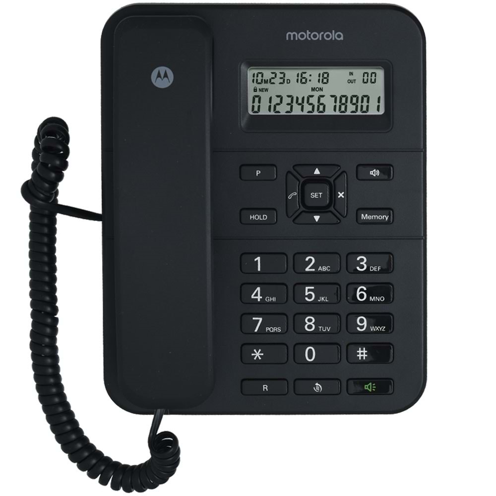 MOTOROLA Masaüstü Caller ID Destekli Siyah Kablolu Telefon CT-202