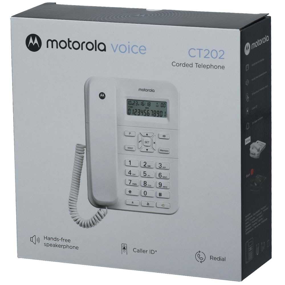 MOTOROLA Masaüstü Caller ID Destekli Siyah Kablolu Telefon CT-202