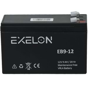 EXELON 12V 9A Siyah Kuru Bakımsız Akü EB-12V9