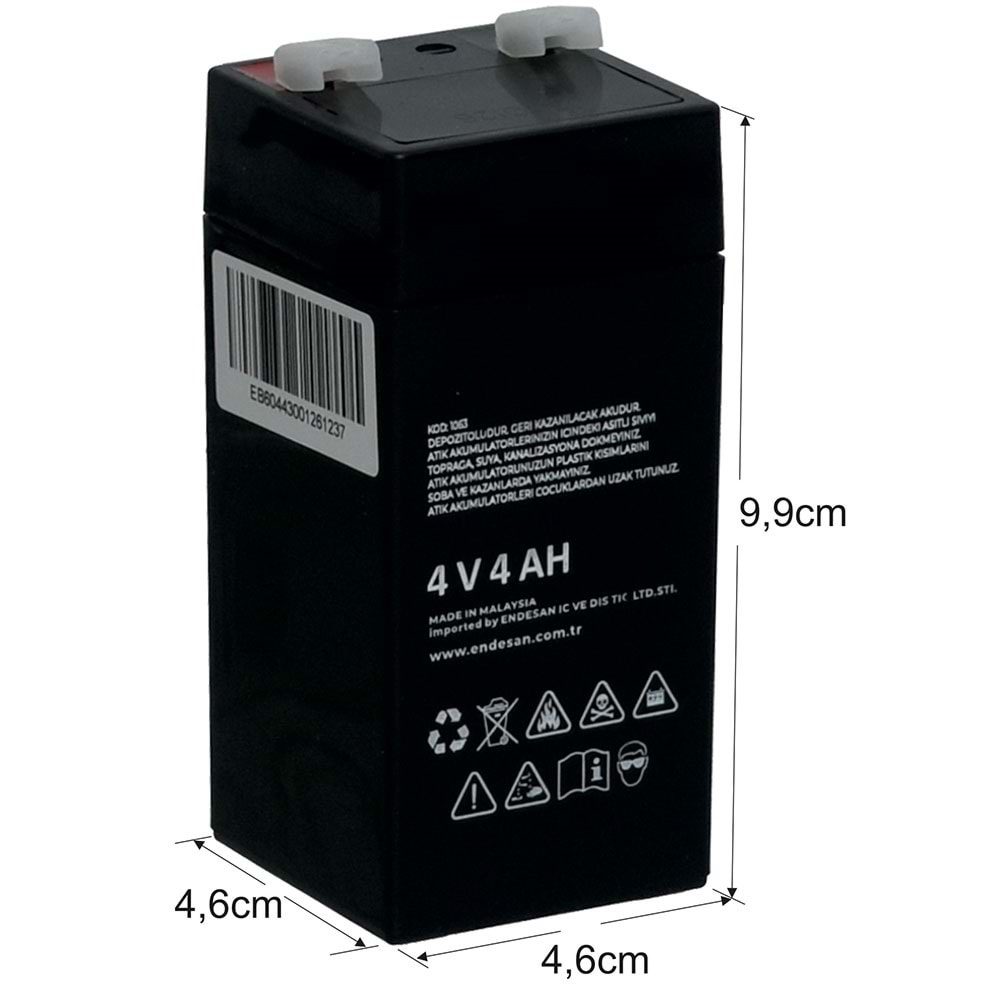 EXELON 4V 4A Siyah Kuru Bakımsız Akü EB-4V4