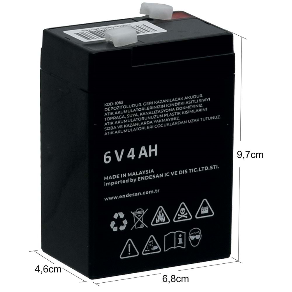 EXELON 6V 4A Siyah Kuru Bakımsız Akü EB-6V4