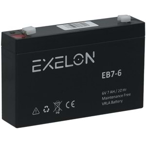 EXELON 6V 7A Siyah Kuru Bakımsız Akü EB-6V7