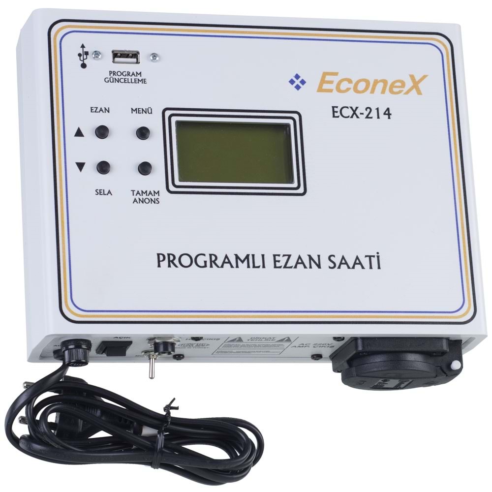 ECONEX 81+1 İl Duvar Tipi Programlı Ezan ve Sela Saati ECX-214