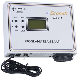 ECONEX 81+1 İl Duvar Tipi Programlı Ezan ve Sela Saati ECX-214