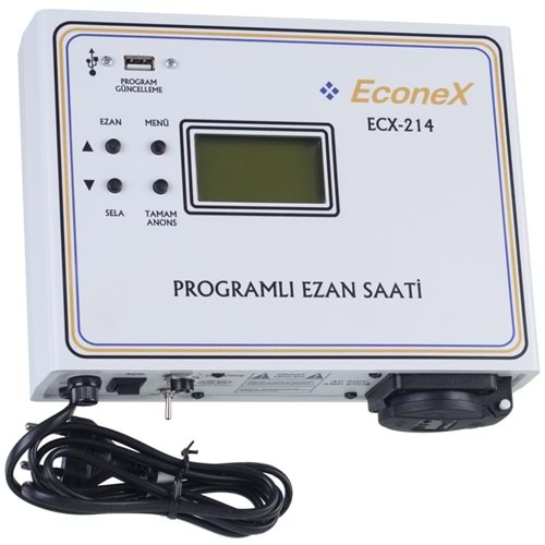 ECONEX 81+1 İl Duvar Tipi Programlı Ezan ve Sela Saati ECX-214