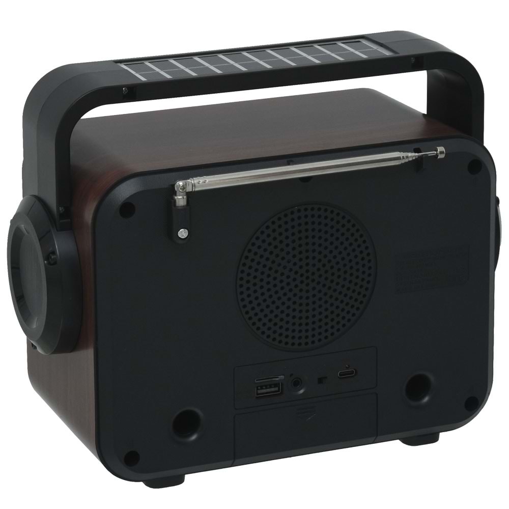 GLRTECH Usb Bluetooth lu Solar Şarjlı Alevli FM Radyo FP-337 S