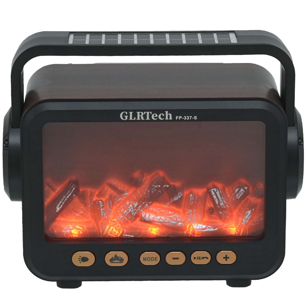 GLRTECH Usb Bluetooth lu Solar Şarjlı Alevli FM Radyo FP-337 S