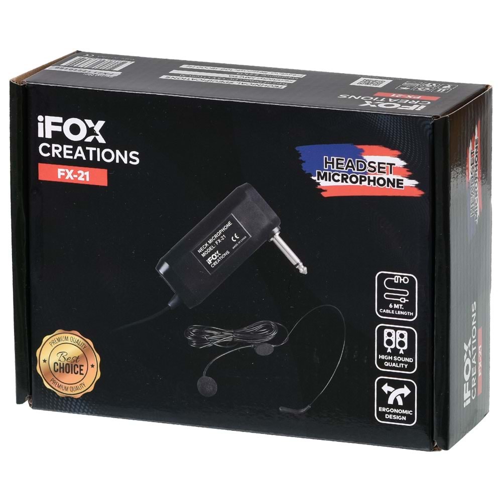 IFOX Kablolu Headset Yaka Mikrofonu FX-21
