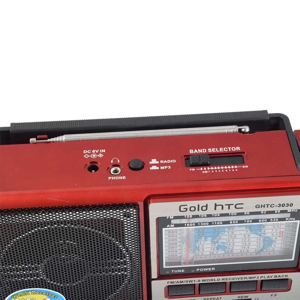 GOLD HTC Usb Bluetooth lu Şarjlı ve Pilli FM Radyo GHTC-3030 BT