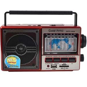 GOLD HTC Usb Bluetooth lu Şarjlı ve Pilli FM Radyo GHTC-3030 BT