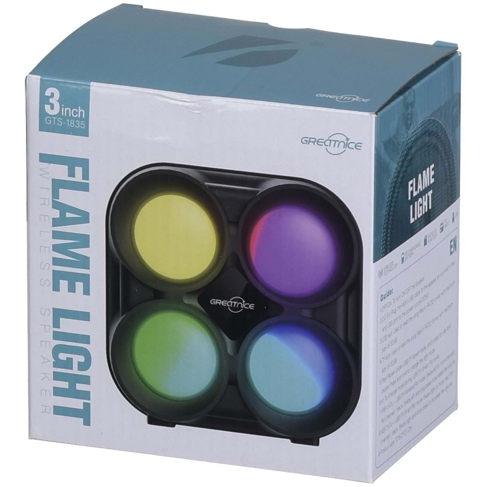 GREATNİCE Usb-Sd-Bt-Fm Flame Lıght (Alev Işığı) Müzik Kutusu GTS-1835