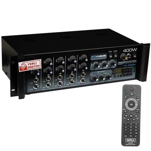 TONMAİSTER 5 Kanal 400W Eko+Usb Li Kulaklık Çıkışlı Amfi HS-5400 EU