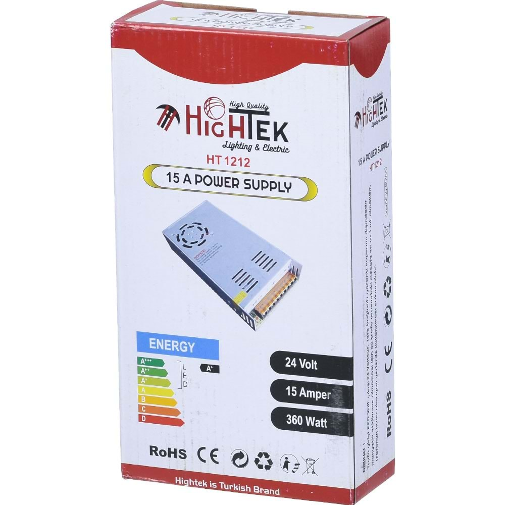 HİGHTEK 24V 15A Smps Metal Kasa Adaptör HT-1212