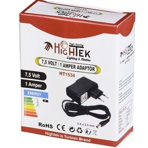 HIGHTEK 7,5V 1A Smps Piriz Tipi Adaptör HT-1534