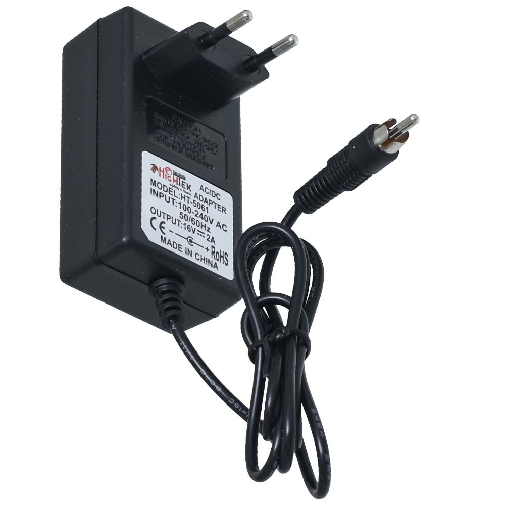 HIGHTEK 16 V 2 Amper Plastik Kasa Tos Jaklı (Santral ) Adaptörü HT-5061