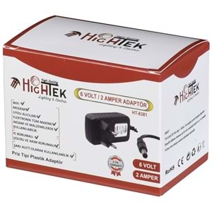 HIGHTEK 6V 2A Smps Piriz Tipi Adaptör (Ht-1529) HT-8381
