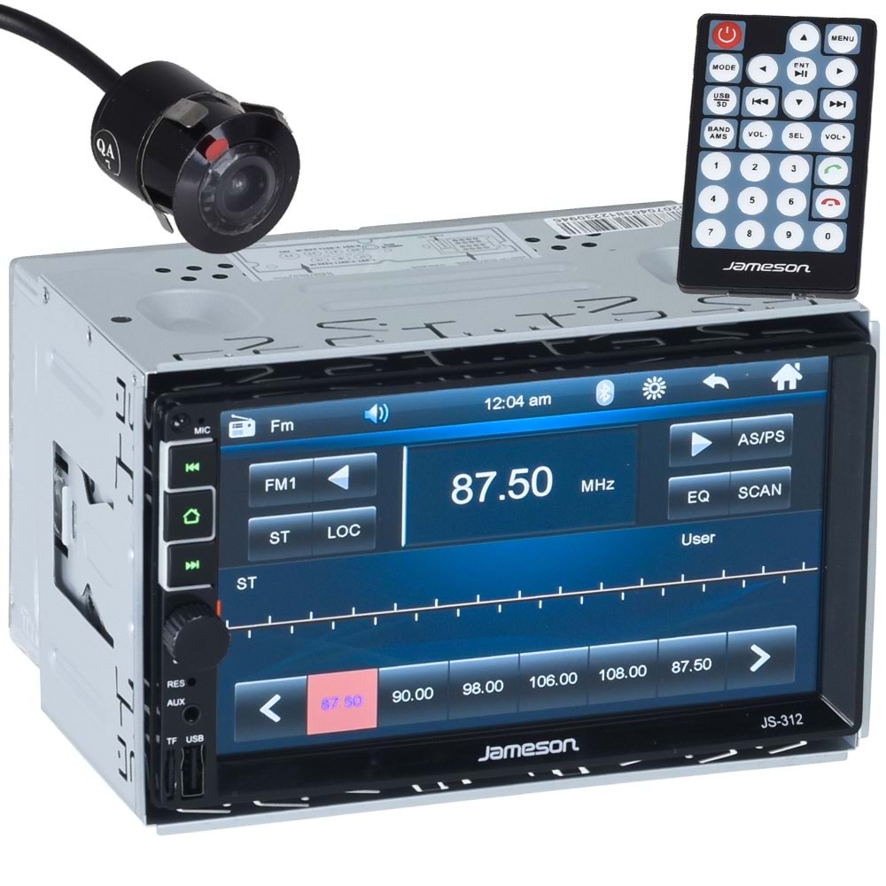 JAMESON 7'' Bluetooth ve USB Girişli Radyo Double Teyp JS-312 BT