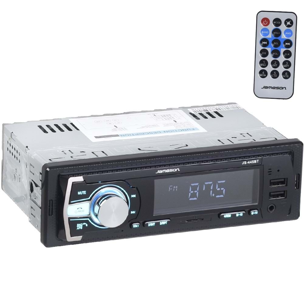 JAMESON Çift Bluetooth ve USB Girişli Radyo Oto Teyp JS-445 BT