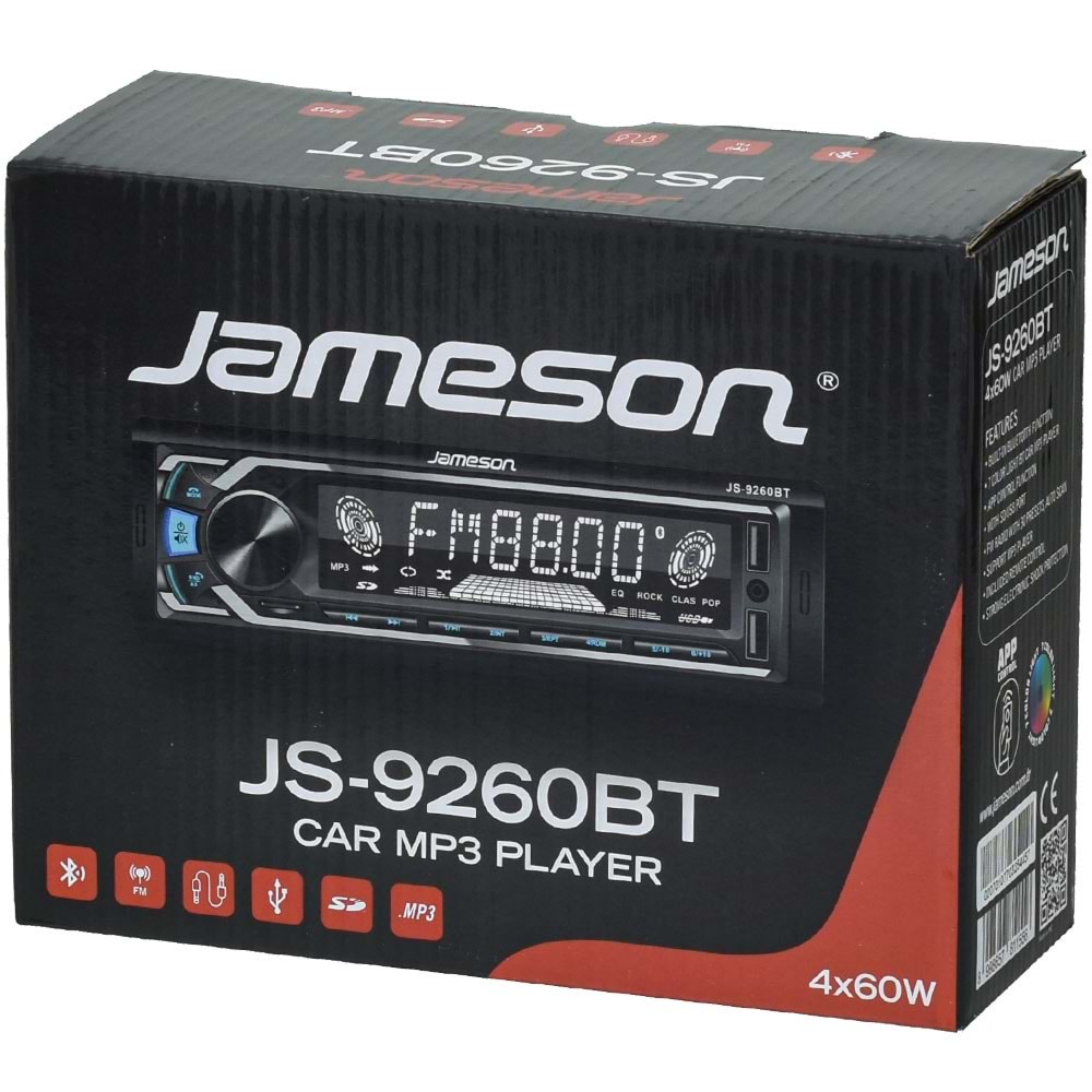 JAMESON Bluetooth ve 2 X USB Girişli Radyo Oto Teyp JS-9260 BT