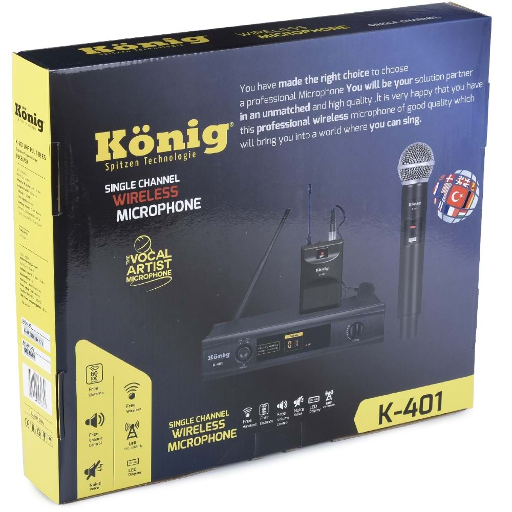 KONIG Uhf 1 Yaka Telsiz Mikrofon K-401 Y
