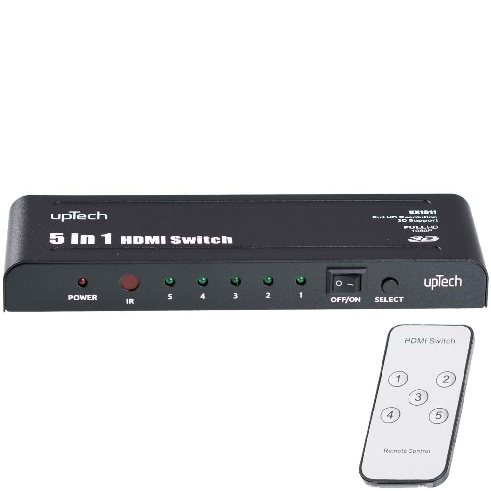 UPTECH Ultra HD - 2160P - 3D - 5 Giriş 1 Çıkış HDMI Switch ( Birleştirici ) KX-1011