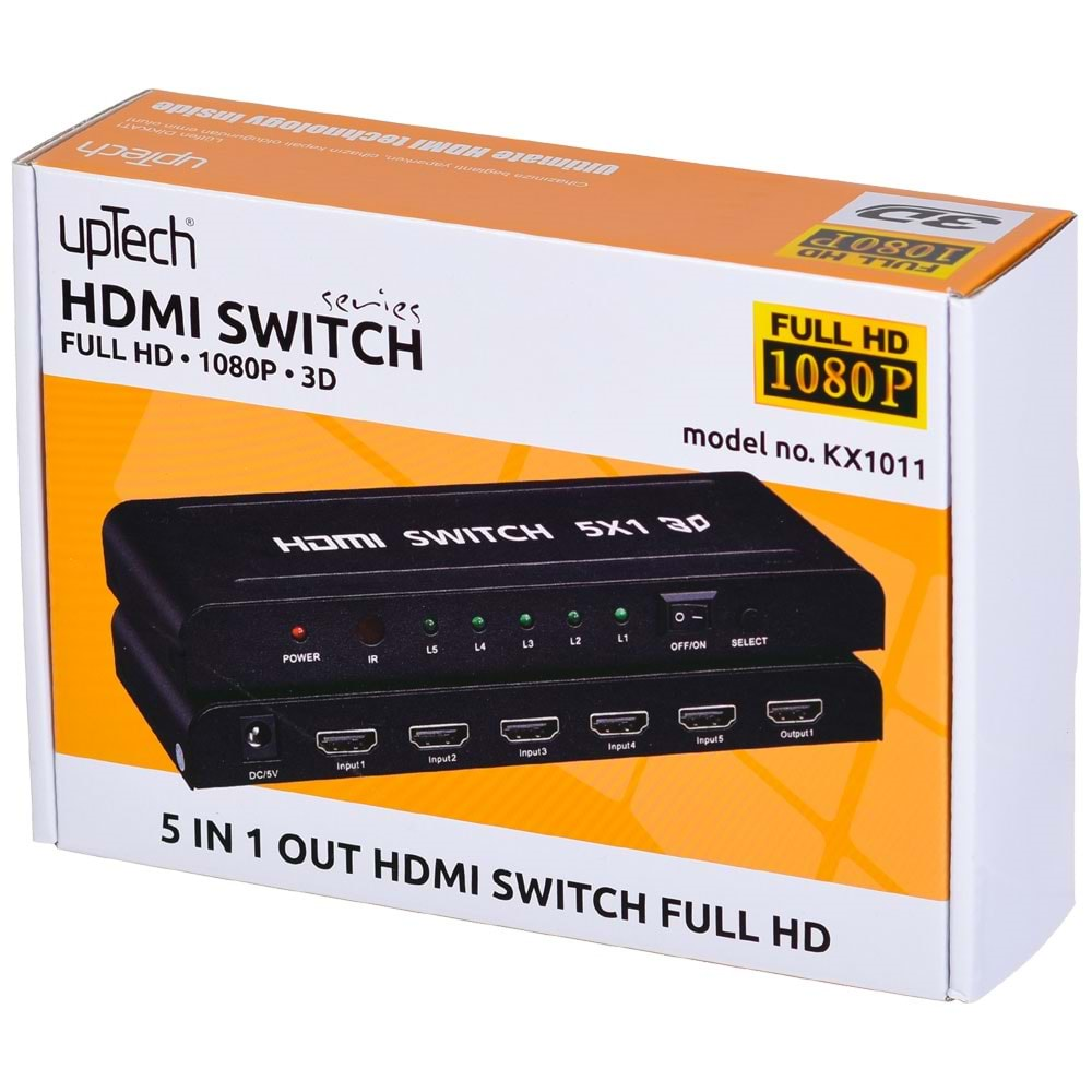 UPTECH Ultra HD - 2160P - 3D - 5 Giriş 1 Çıkış HDMI Switch ( Birleştirici ) KX-1011