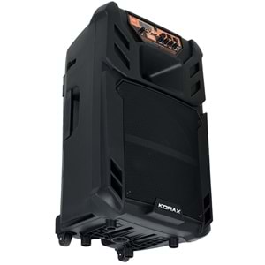 KORAX 15'' 120W Bluetooth ve USB Girişli 1 El 1 Yaka Mikrofonlu Portatif Aktif Kabin KX-MAX-38 PLUS