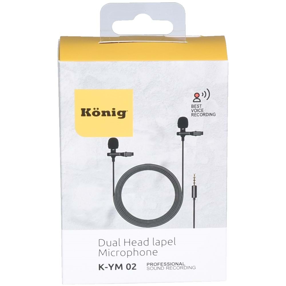 KONIG Bilgisayar Pc Telefon 2 Li Yaka Mikrofonu An KYM-02