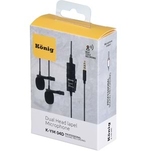 KONIG Bilgisayar Pc Telefon Tablet 2 Li Yaka Mikro KYM-04 D