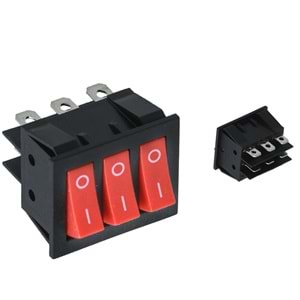HIGHTEK Üçlü Işıksız Anahtar On Off 6P LDS136