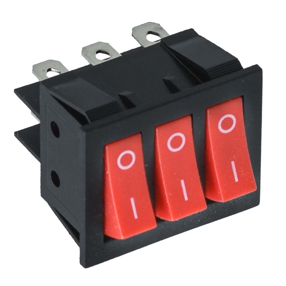 HIGHTEK Üçlü Işıksız Anahtar On Off 6P LDS136